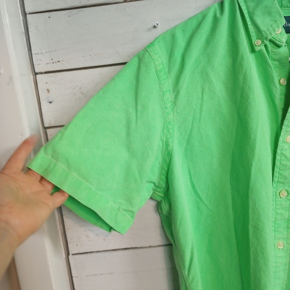 Ralph Lauren Men's Medium Shirt Neon Green Casual Small Polo Pony Button Up - Picture 5 of 9